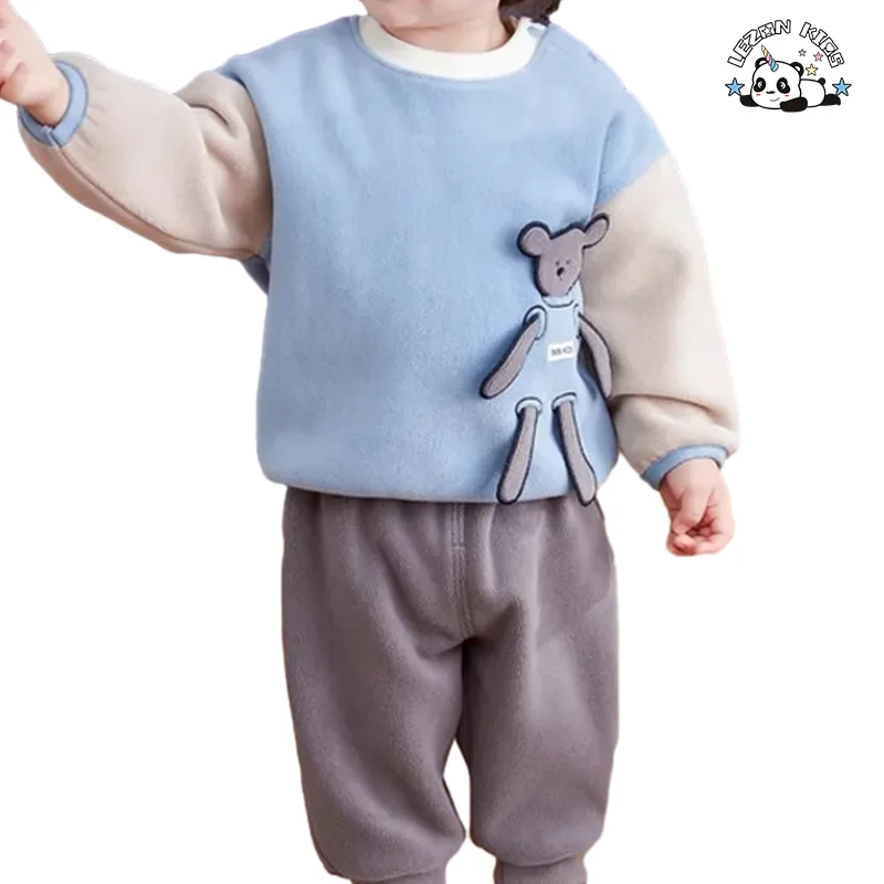 LEZONKIDS - Conjunto de Agasalho de Fleece Macio para Meninas, Personalizado, para Outono